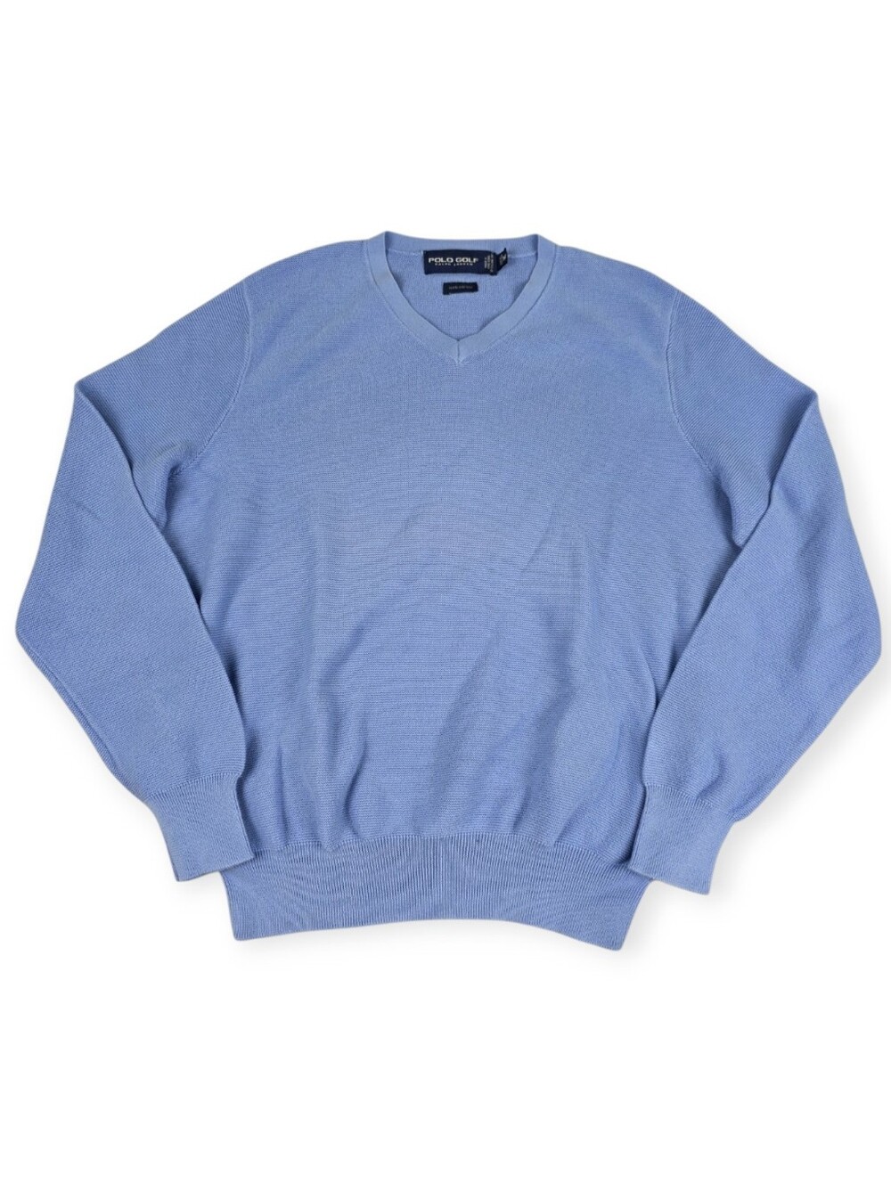 Vintage Polo Golf Ralph Lauren V-neck Sweater Men's Size Medium Sky Blue EUC